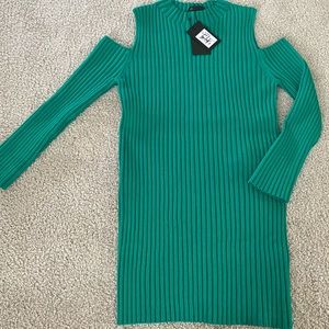 NEW Maje Manu Cold Shoulder Cut Out Ribbed Sweater